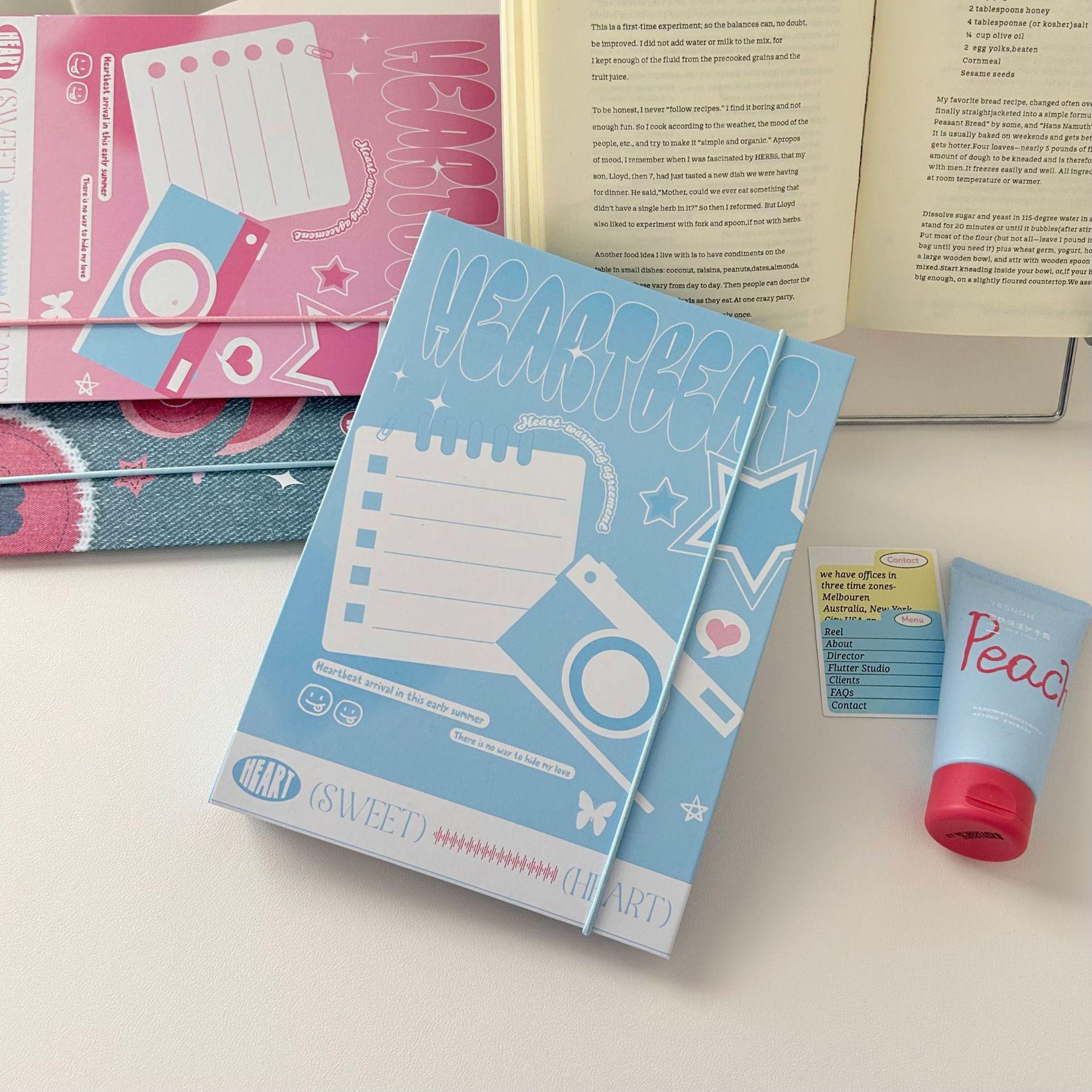 

A5 Kpop папки для фотокарточек коллекционная книга джинсовая твердая обложка фотокарточки альбом для хранения студенческий блокнот в американском стиле канцелярские принадлежности A5 3inch 25sheets style2