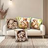 4Pcs Cartoon Owl Family Digital Printing Pillow Cover Short Plush Suitable Living Rooms Bedrooms Sofas Throw Cushion Cover