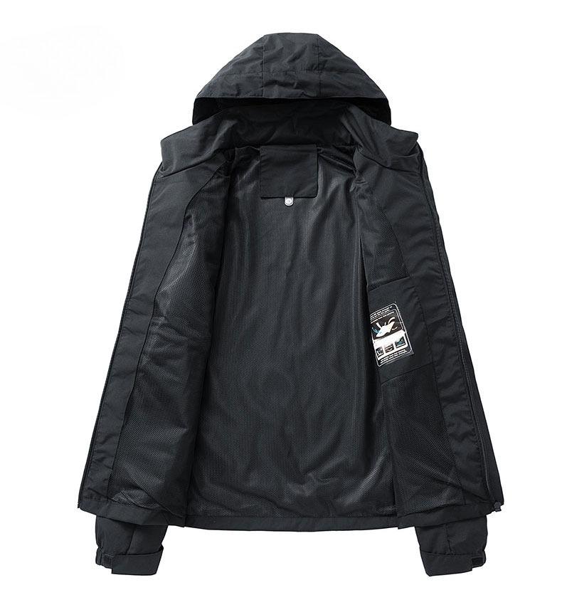 Men's Multifunctional Hooded Outdoor Jacket (Fall/Winter) – Windproof, Suitable for Hiking and Mountaineering, Minimalist Print Design