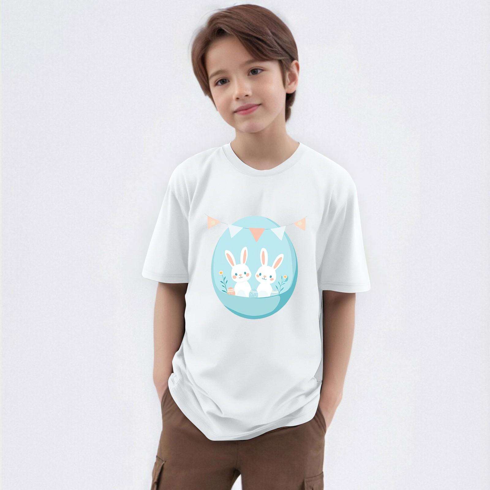 

Детская футболка с круглым вырезом и короткими рукавами 160 белый