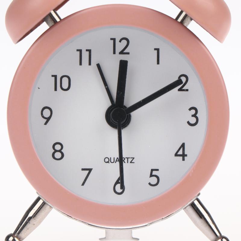 Mini Retro Twin Bell Alarm Clock Simple Desktop Wake Up Clock Small Desk Clock For Students Bedroom Office Home Table Decor