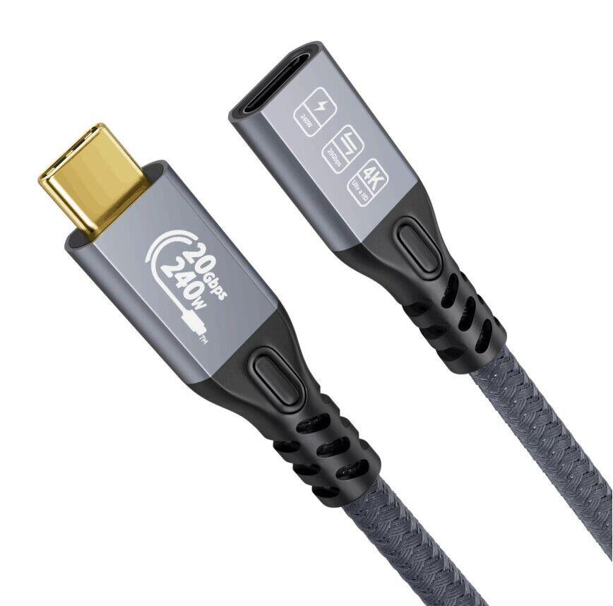 

Швидкозарядний USB 3.2 Type-C кабель 240 Вт для Huawei та Apple: Високошвидкісні 20G дані та HD-відео 0.25 meters