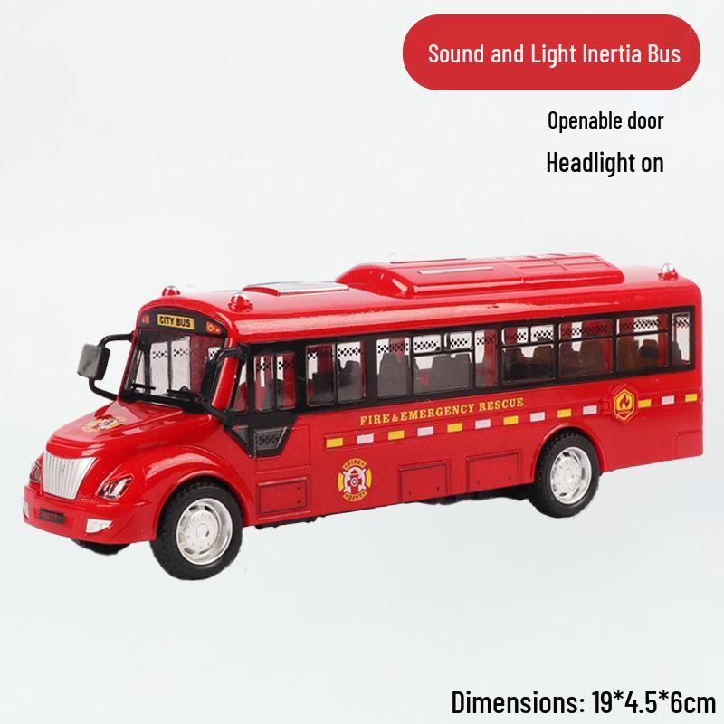 Children's Double-Decker Bus Toy: Convertible Police/Sightseeing Model with Openable Doors, Sound, Light & Inertial Motion