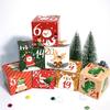 24pcs Christmas Advent Calendar Boxes Kraft Paper Candy Box 24 Days Advent Calendar Boxes Paper Advent Countdown Gift Boxes