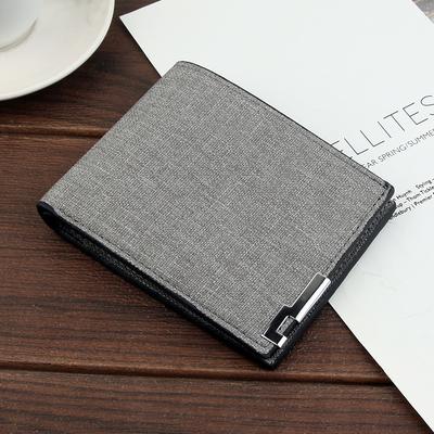 Men'S Multifunctional Canvas Wallet Leisure Travel Lightweight Portable Short Style All Match Male Credit Card Holder Coin Purse