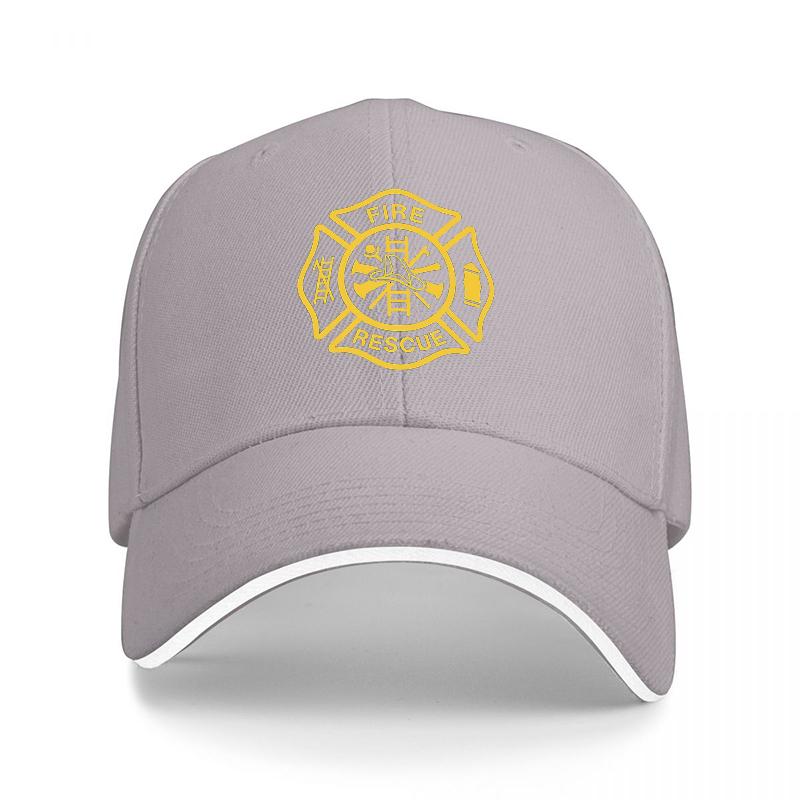 FIRE RESCUE EMERGENCY SERVICES BASEBALL CAP BLACK WITH GOLD EMBROIDERED MALtese CROSS DESIGN FOR FIRST RESPONDERS AND HEROES