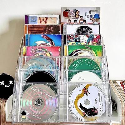 Album CD Vitrine Zuhause Acryl Schallplattenständer CD Aufbewahrung Zeitschriftenständer Prominenter Sänger CD Album Aufbewahrungsbox