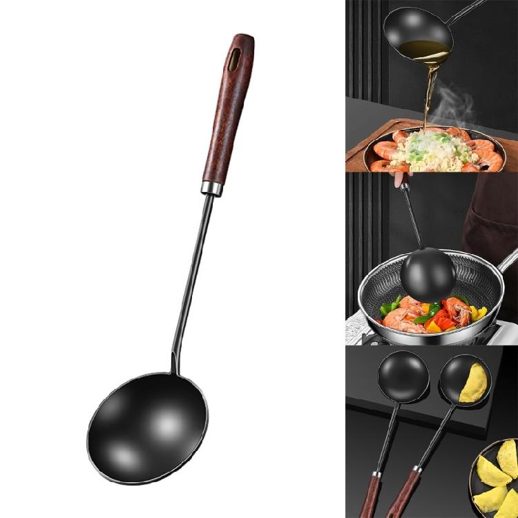 Long Handle Iron Spoon Convenient Metal Frying Spatula Kitchen Tool for Cooking