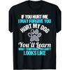 European Sizes Men's Funny Dog Lover T-Shirt -- Black Tee with Blue Text - Casual Wear, Pet Owners - Machine Washable Retro Graphic Tee