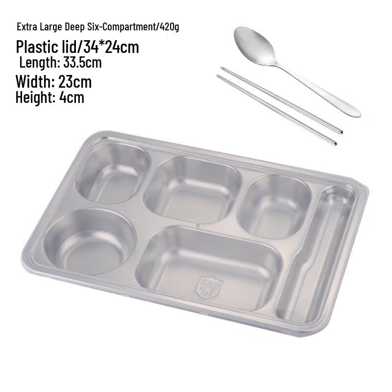 

Stainless Steel Partitioned Lunch Plate with Lid