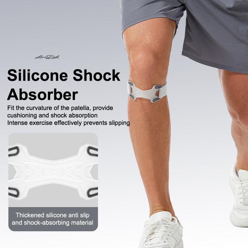 Patella Adjustable Silicone Knee Tendon Strap, Pressurized Protector, Knee Pad, Shock Absorption, Basketball Sports
