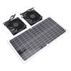 Solar Powered Fan Kit 16W Monocrystalline Solar Panel Dual Exhaust Fans Kit with Protective Net for Pet House Chicken