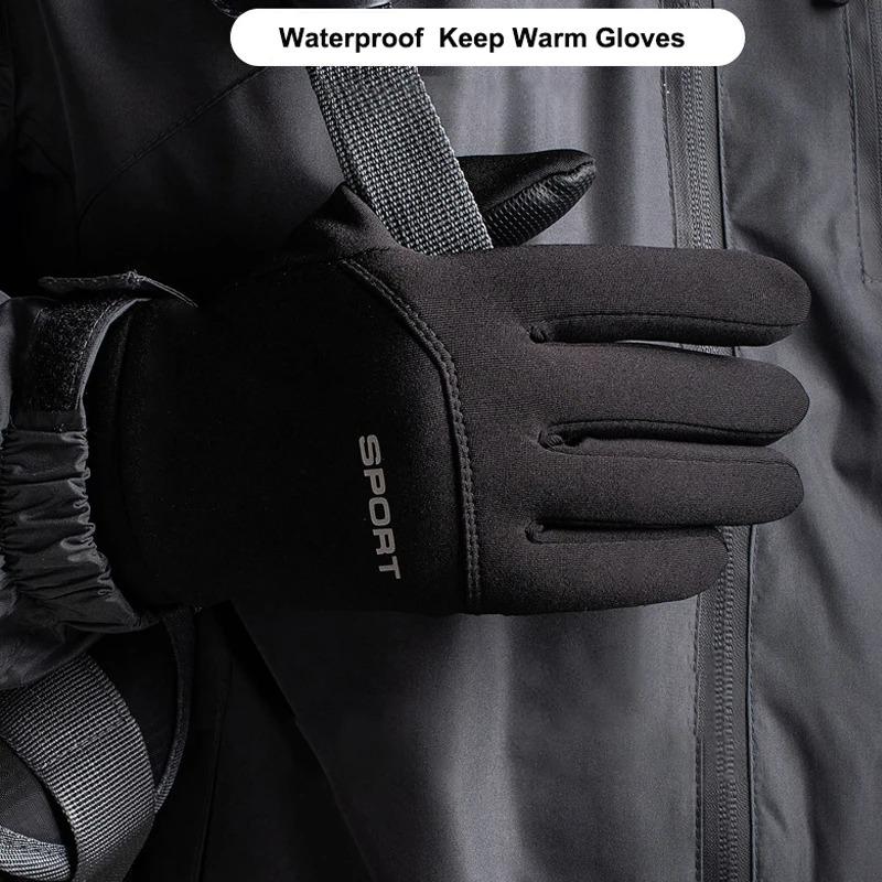 Warm touch screen winter gloves, durable for cold weather cycling and skiing, fashionable design outdoor sports, winter accessories and equipment