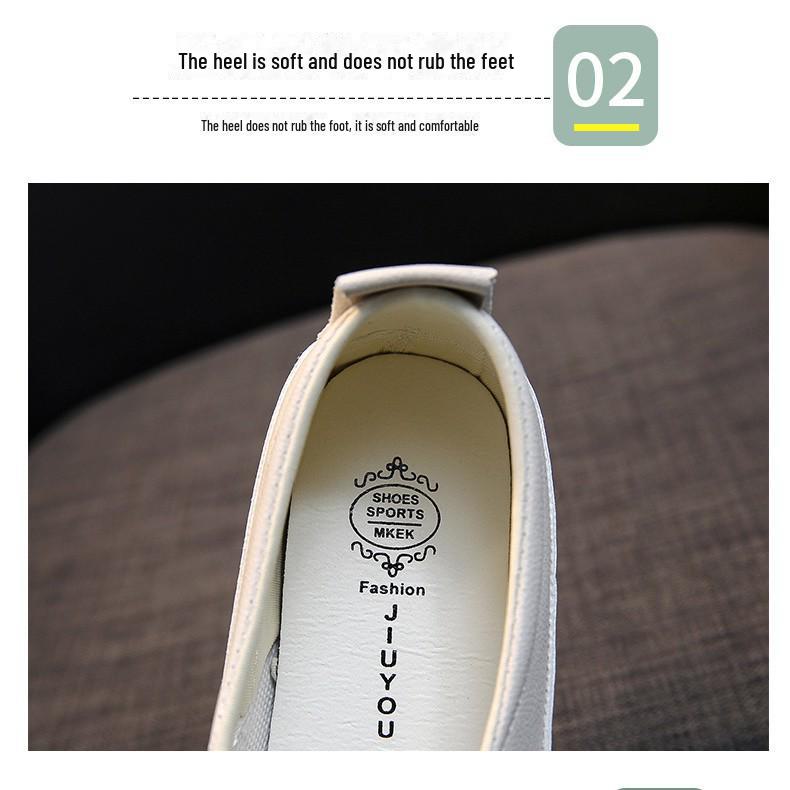 """Modne damskie białe skórzane sneakersy 2025""": Jesień Oddychające, Płytki Dekolt, Styl Koreański, Pasujące do wszystkiego, Idealne dla Studentów"