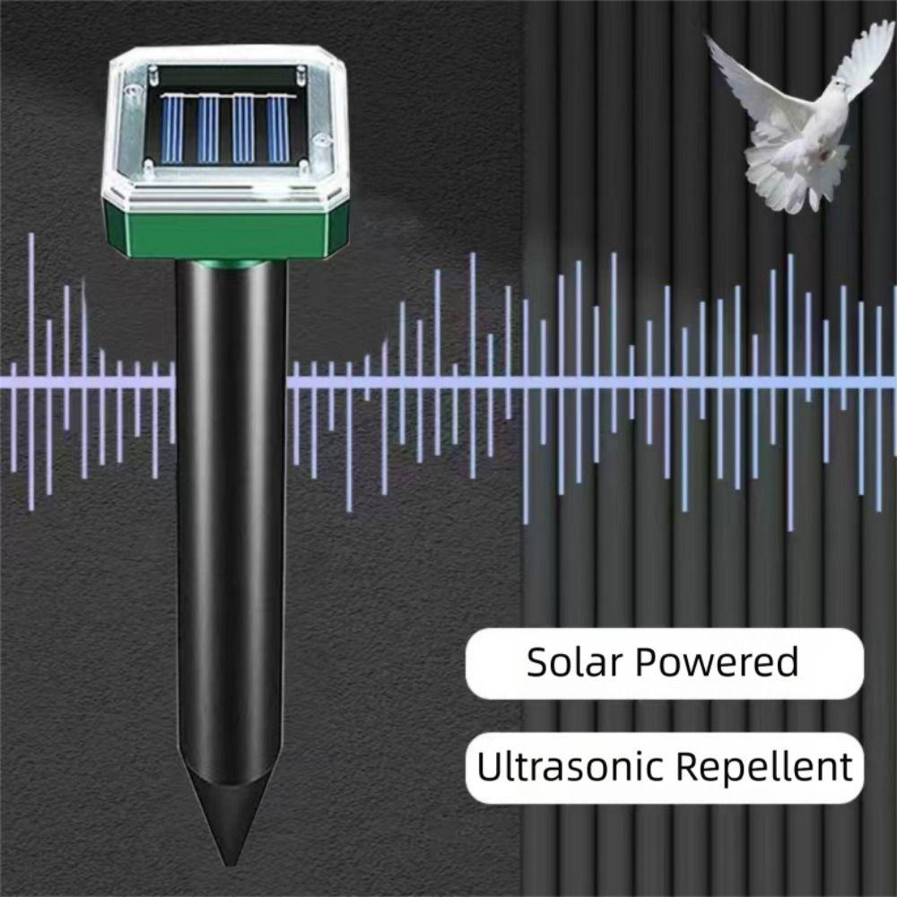 Radiation-Free Solar Ultrasonic Mole Repeller Solar Powered Rodent Deterrent Mouse Repeller Garden