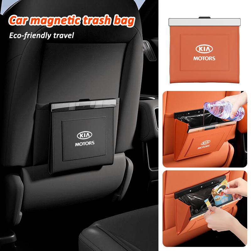 AAOA1 Premium Car Magnetic Trash Can Folding Hanging Storage Bag For KIA Rio Ceed Sportage Cerato Soul Sorento KN Picanto Optima Niro