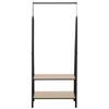 Clothes Rail, Freestanding Metal Clothes Rack with 2 Tier Storage Shelves for Bedroom and Entryway, 64 X 42.5 X 149 Cm, Black Frame