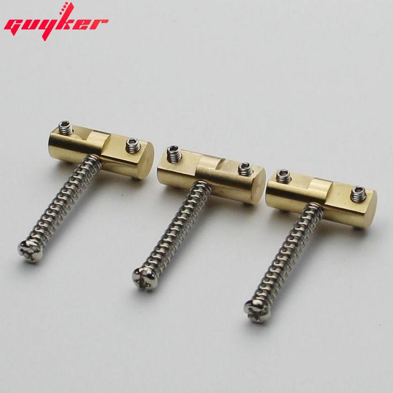 A Set Guitar Bridge Saddles (3 Pcs) Guitar Bridge 10.8Mm Brass Compensated Saddles For Tl Replacement Part