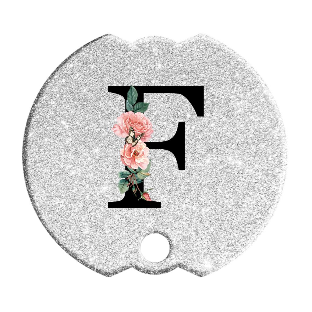 Tumblers Name Plates for Stanley Tumblers 40 Oz Cup Lid H2.0,Cup Lid Topper Round Acrylic Name ID Plate Glitter Silvery