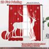 2pcs, 2D FLAT PRINTING Curtains (Without Rod) Reindeer Duo Christmas Holiday Curtains Semi-Sheer Curtains Decorations Inside Use