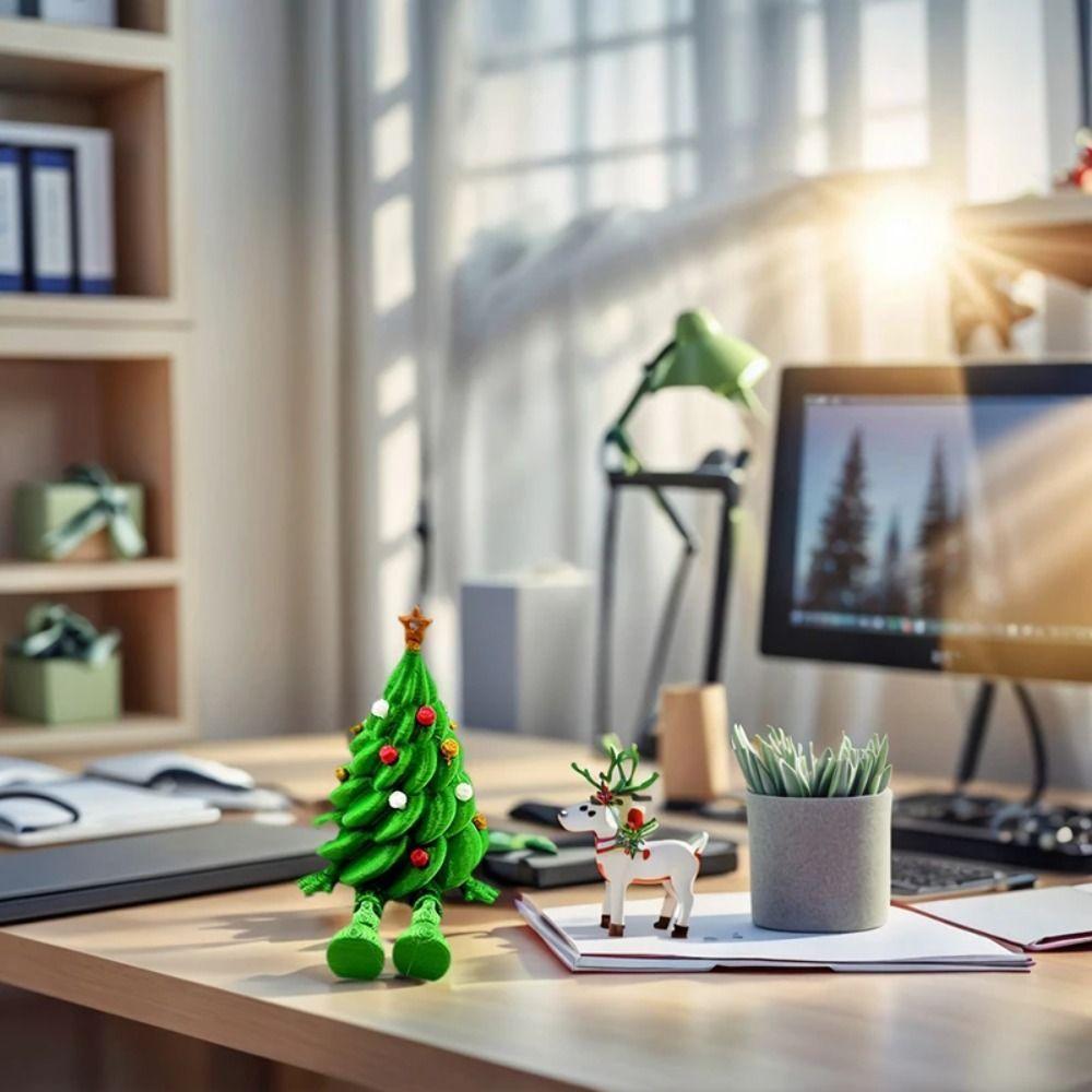 Party Decor Colorful 3D Printed Christmas Tree Funny Unique Xmas Decoration Green Christmas Tree Model Navidad Celebration