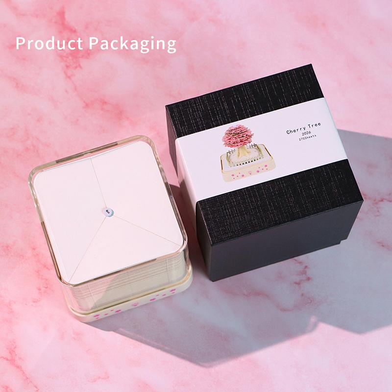 Time Piece Calendar 2026 Desk Calendar With Led Light 3D Tear-Away Calendar Paper Carving Art Memo Pad Notepad Gift Christmas