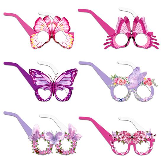 Butterfly Paper Glasses Spring Party Favors Birthday Party Eyeglasses Photo Booth Props for Kids Adults Holiday Supplies