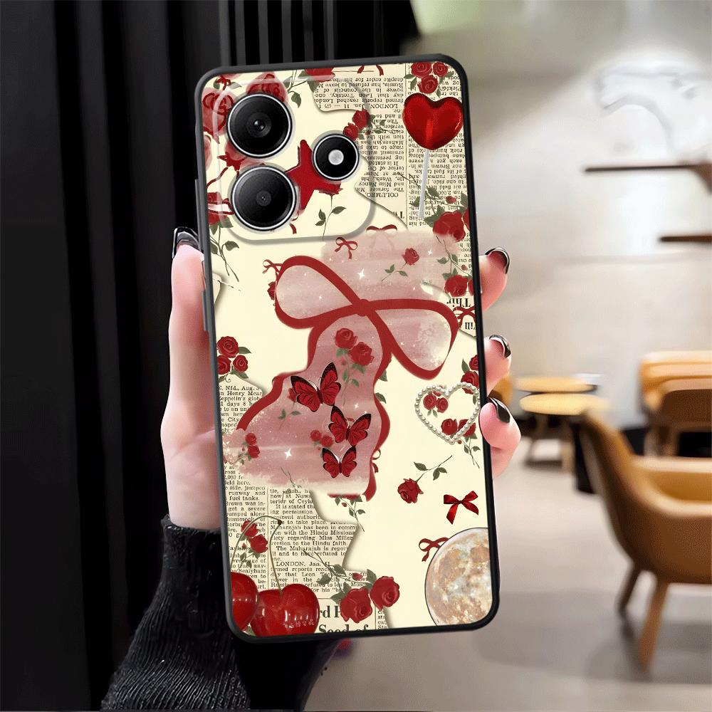 

Rose Bow Case for Xiaomi Redmi Note 14 12S 12C 13C 10 A4 A5 13 Pro Plus A1 A2 A3 K40 K80 12 11 Pro 11S 14C 9 8 7 Phone Cover Redmi Note 11 Pro