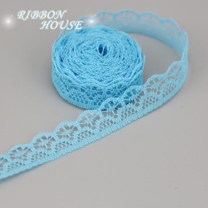 (20 Yards/roll) 15mm White Lace Fabric Webbing Decoration Packing Material Pink Red Blue