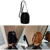 Vintage Suede Water Bucket Bag With Drawstring Closure For Daily Use Women