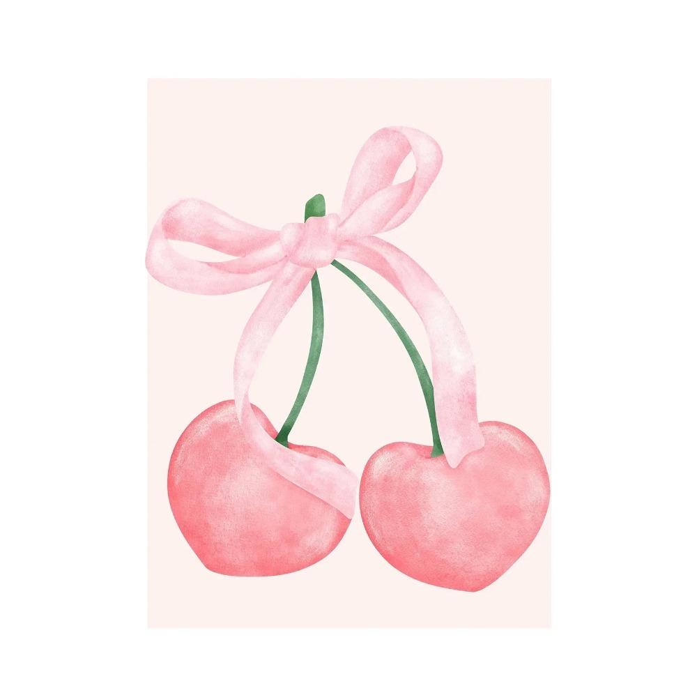 Painting for Room Office School Decoration Fashion Pink Bows Cherry Ball Zebra Wall Art Poster Canvas Stuff Home Decor