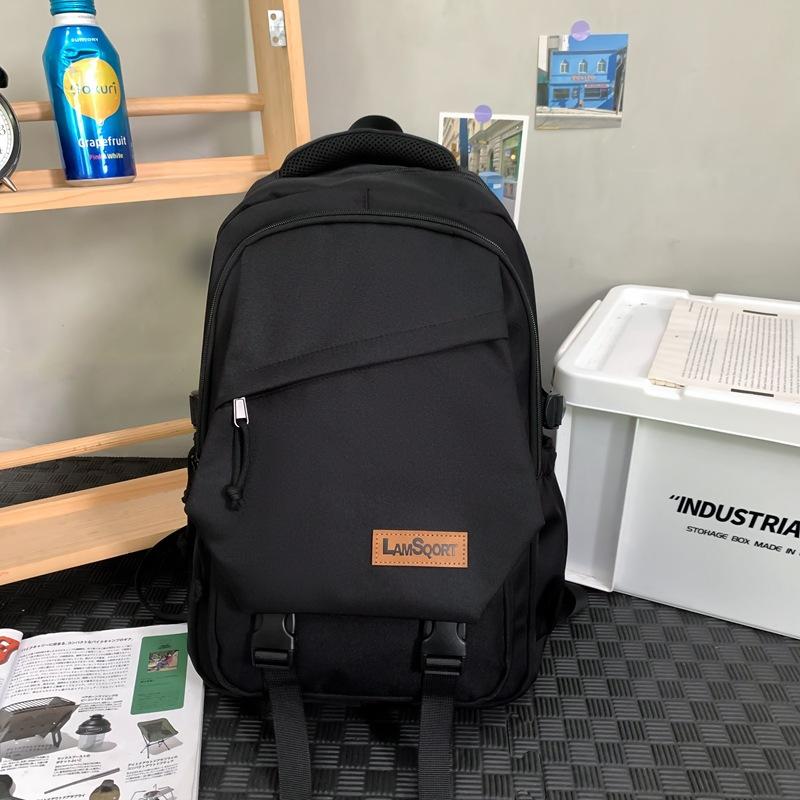 Einfarbiger Studenten-Schulrucksack Damen Große Kapazität Reise-Rucksack Herren Computer-Rucksack