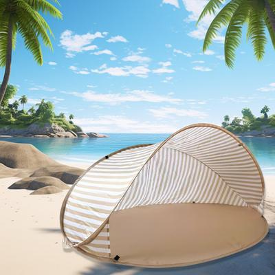Barraca de Praia Pop-Up Abrigo Solar com Bolsa de Transporte Corda Estacas Montagem Fácil 2-3 Pessoas Tenda Sombreamento Portátil Dobrável ao Ar Livre Proteção UV