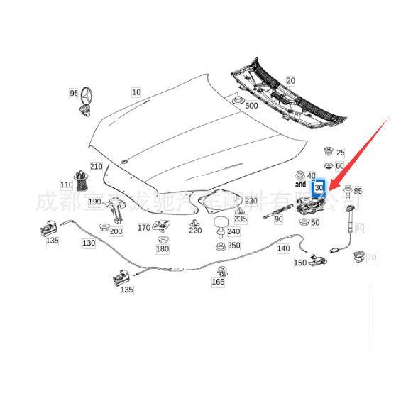 Mercedes W222 S-klass Framhuv Gångjärn 2228800128 2228800228.