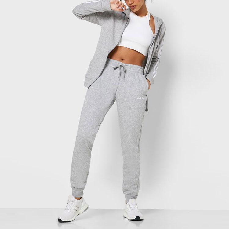 Adidas Sports Drawstring Joggers Women Bottoms Medium-Heather-Grey DU0701