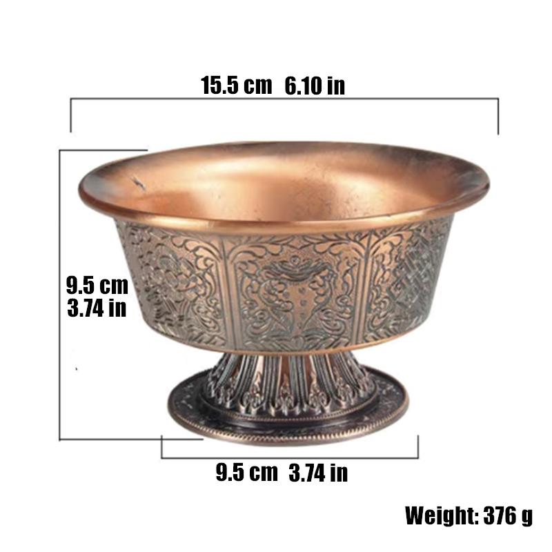 Multifunctional Sanskrit Buddhist Incense Fire Bowl Red Copper Tribute Engraving Fire Serving Tray Mandala Smoke Supply Furnace