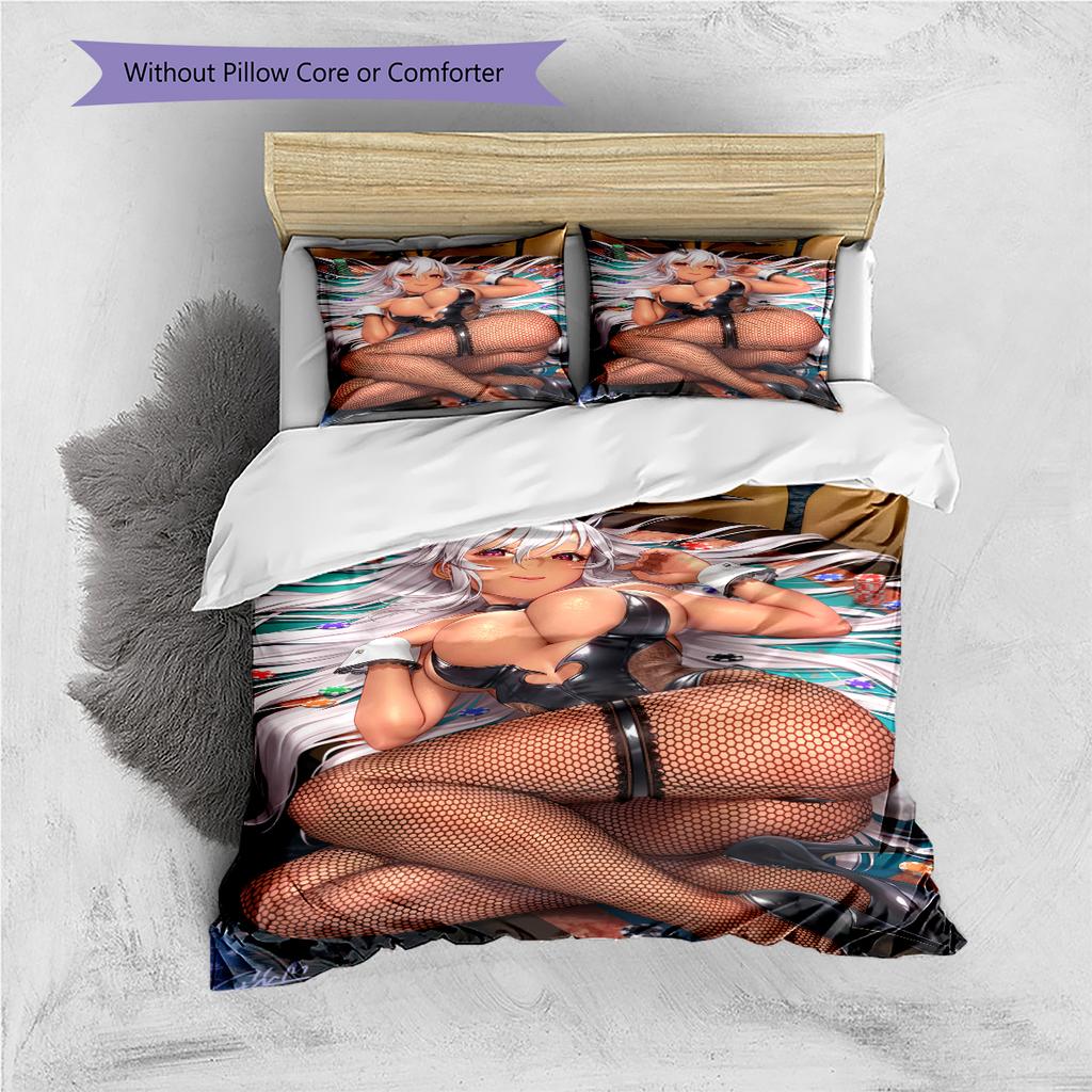 Cartoon Pattern Bedding Quilt Set Quilt Cover Pillowcase Home Decoration Birthday Gift (1 * Duvet Cover + 2 * Pillowcase, Without Core)