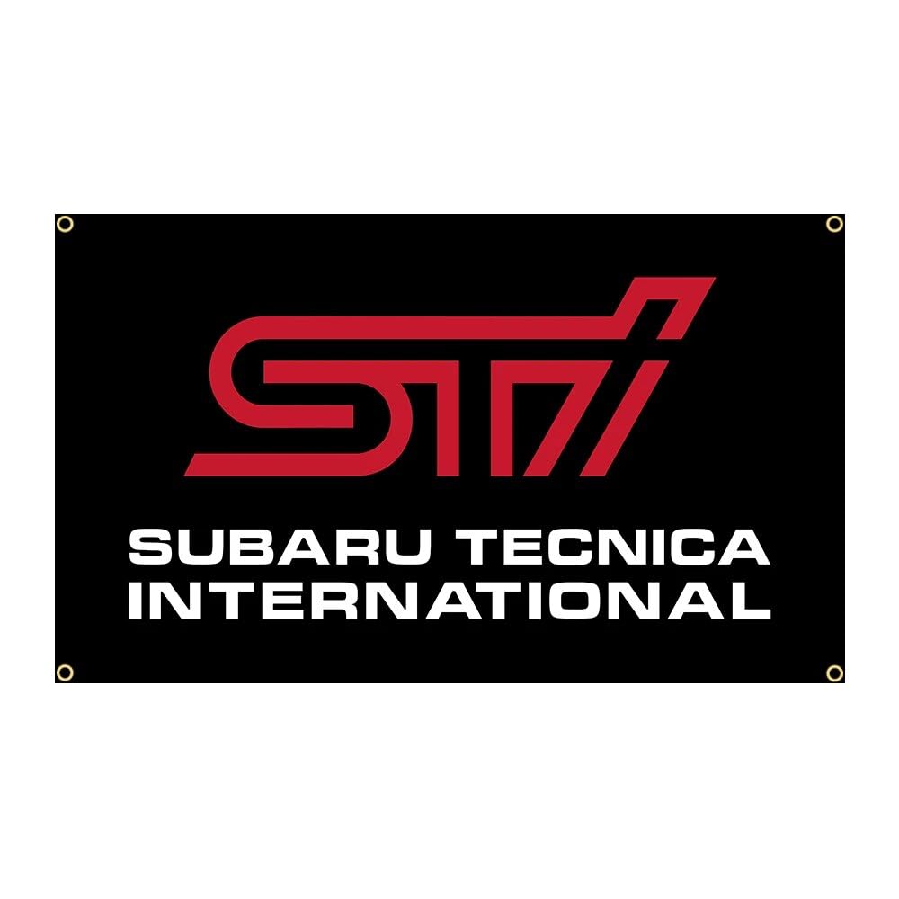 Subaru STI Logo" Flag Banner Measures Approximately 35.4 X 23.6 Inches (90 X 60