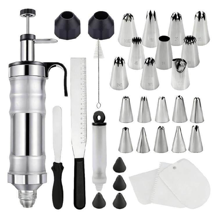 

Practical 34Pcs Nonrust Steel Cake Piping Set Home Baking Accessories Set Perfect For Cookie Cupcakes And More чорний