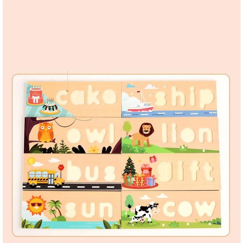 Montessori Wooden Colorful Alphabet Number Puzzle Kids Intelligent Matching Game Preschool Children Early Educational Toys Gifts