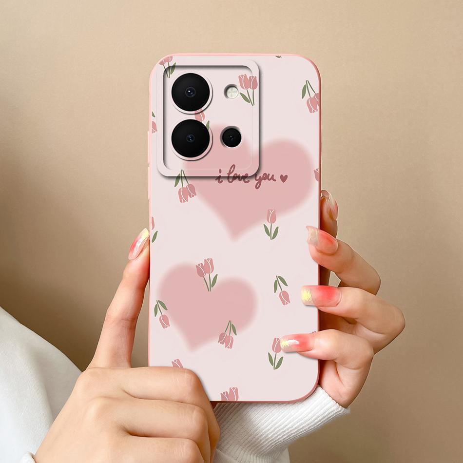 For Vivo Y36 4G 5G Phone Case Cute Design Camera Protection Back Cover For Vivo Y 36 Soft Liquid Silicone Shockproof Funda Shell