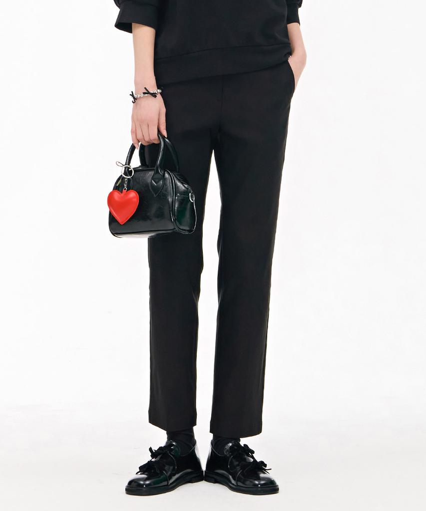 CHASECULT Women'S Slim Straight Elastic Waist Slacks - Black