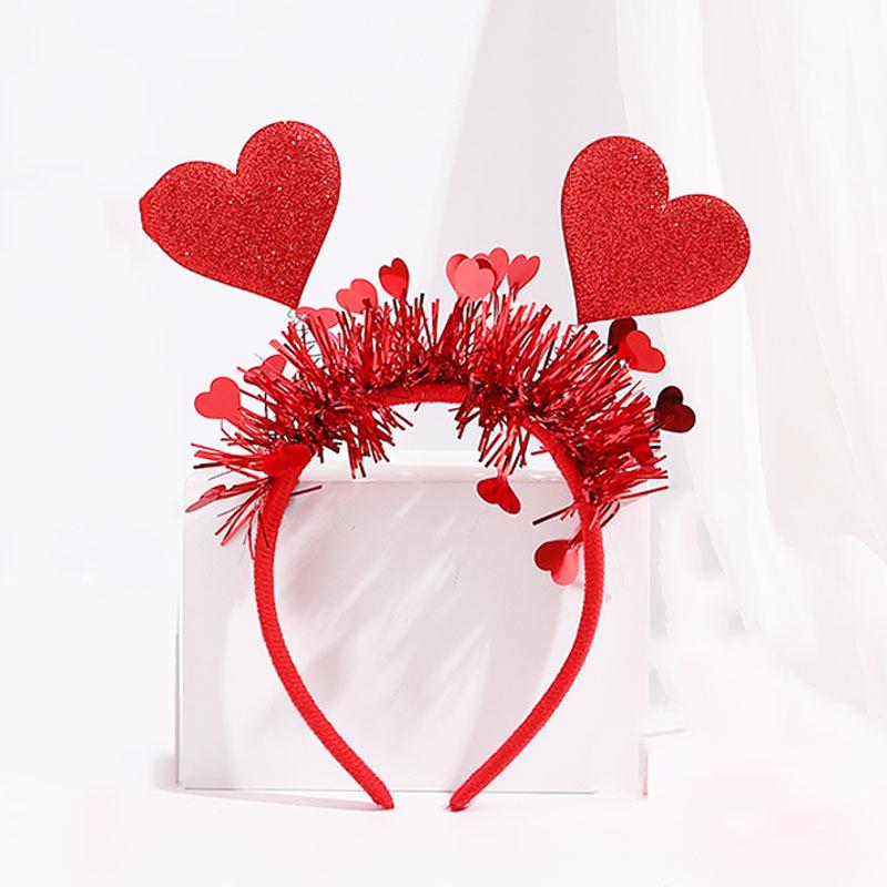 Valentine's Day Red Heart Headband Hair Clip - Wedding & Party Photo Prop