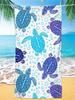 Blue Striped Tribal Turtle Beach Towel Microfiber Quick Dry Lightweight Absorbent Towel For Beach Pool Camping