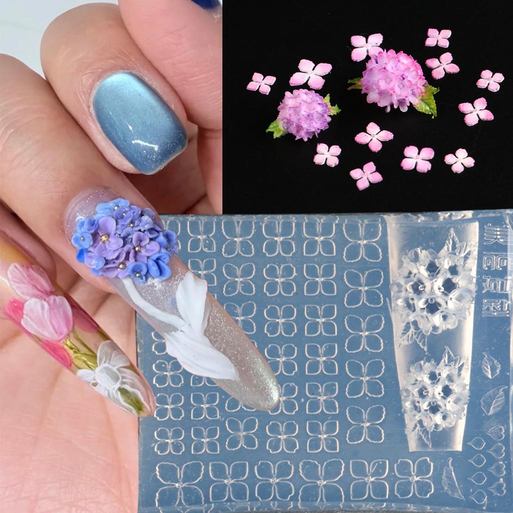 Nail Moulds Precise Embossed Nail Stencil Mold With Food Grade Silicone For Home Manicure Tool