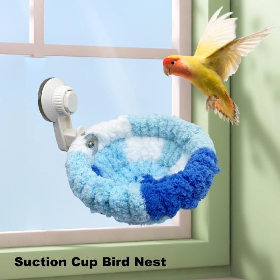 2-in-1 Vogelnest Korallenvlies Warmes Nest mit Abnehmbarem Saugfuß Fahrzeugmontiert