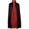 Black Red Reversible Hooded Cloak Medieval Stand Collar Vampire Witch Wicca Cosplay Outfit Halloween Carnival Party Stage Costum