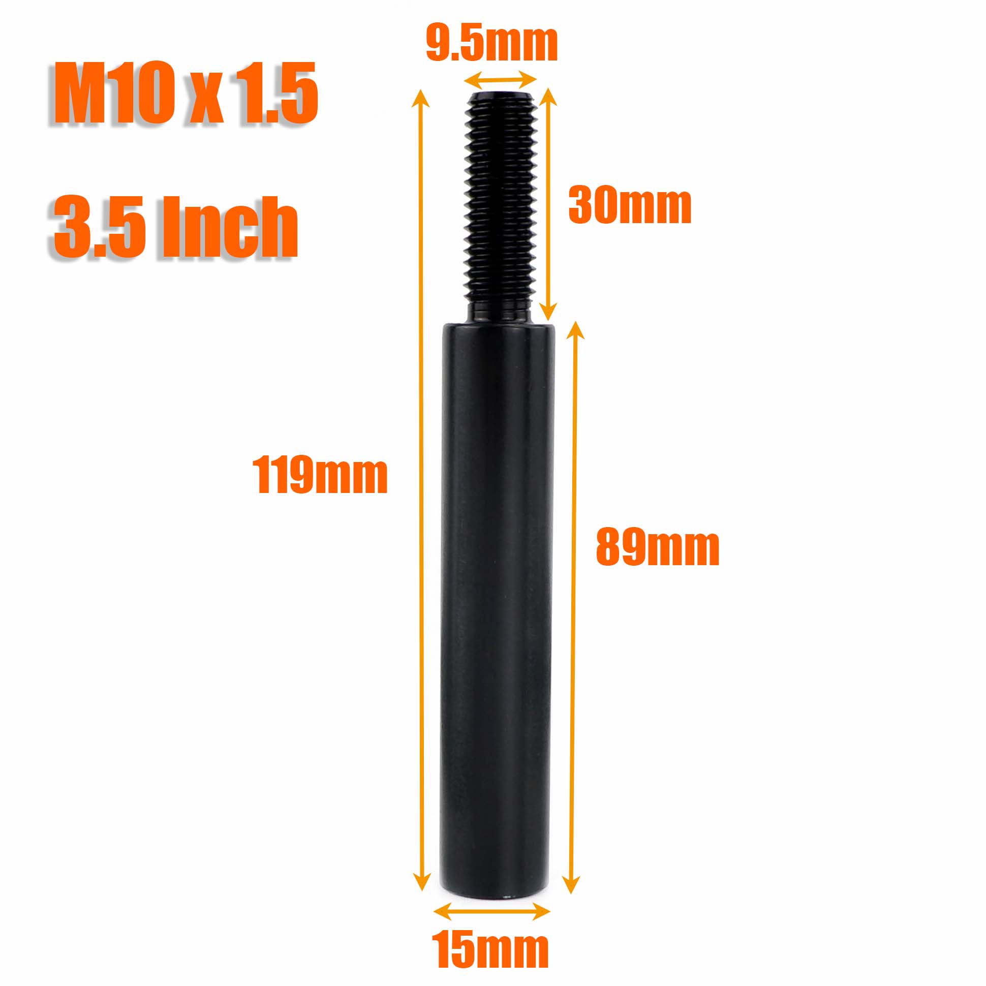 

M10X1.5 M10X1.25 M12X1.25 Car Gear Shift Knob Extender Extension Lever 2 3 3.5 4 Black Universal