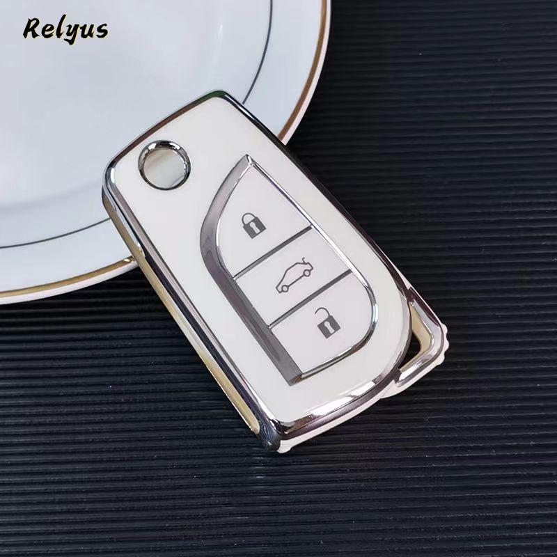 

Tpu Car Folding Key Case Protection Shell For Toyota Corolla Camry Avensis Prado Fortuner Rav4 Chr Vios Highlander Keyless Cover