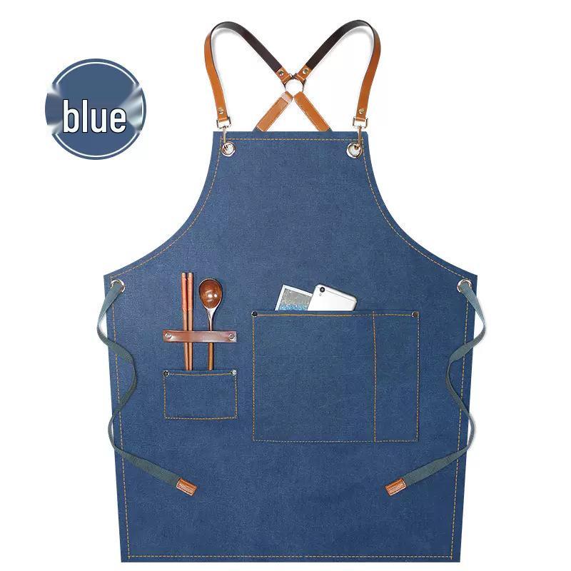 Women's Celebrity-Style Thick Canvas Apron for Hairdressers, Milk Tea Shops, and Baristas